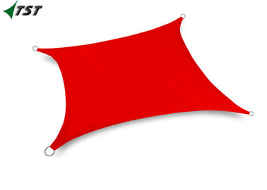 Waterproof Polyester Warna Merah Rectangle Sun Naungan Berlayar Untuk Outdoor Canopy Patio
